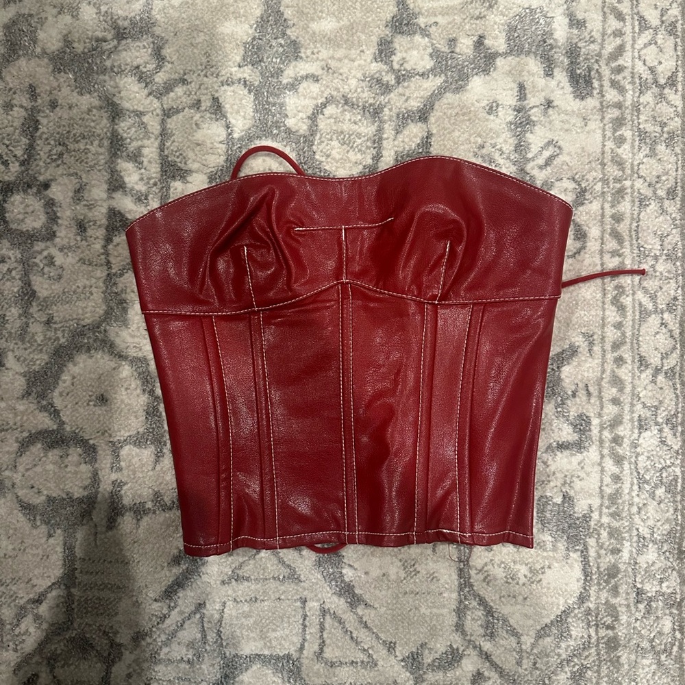Edikted leather Tie back top